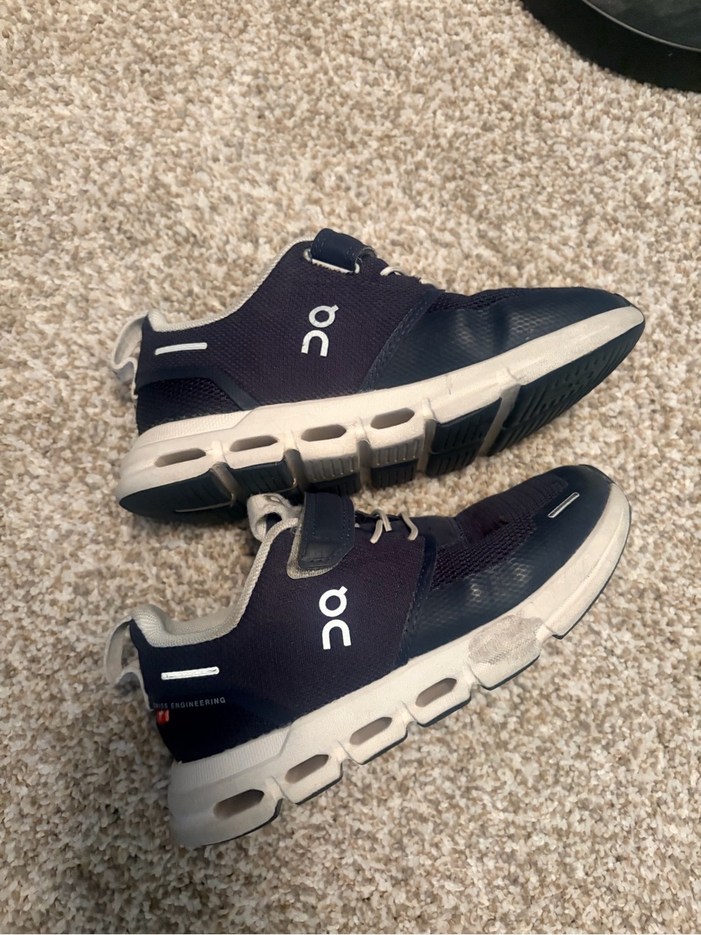 On Running Cloud Navy and White Sneakers